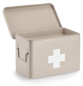 Zeller Present Lekárnička, kovový box na lieky, 2v1, béžová, MEDICINE XL 32x20x20