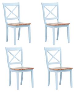 Jedálenské stoličky 4 ks, sivé a svetlé drevo, kaučukový masív