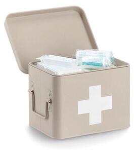 Zeller Present Lekárnička, kovový box na lieky, 2v1, béžový, MEDICINE 23x17x16