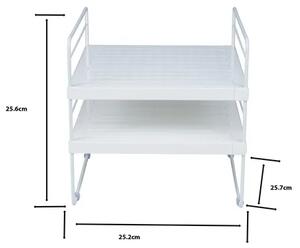 ADEO Prídavná 3 poschodová polica, 2 nastaviteľné poličky, biela 26-40x26x26