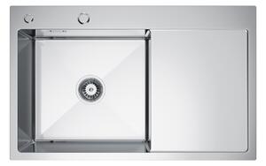 Erga HD, 1-komorový oceľový drez 780x490x210 mm, ľavý, oceľová, ERG-MLS-HD7849L