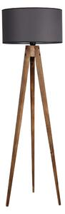 Čierno-hnedá stojacia lampa s textilným tienidlom (výška 153 cm) Tripod – Opviq lights
