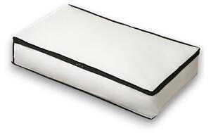 Arte Regal Textilný úložný box na uschovanie oblečenia a posteľnej bielizne, WHITE KIPIT, 105x45x15, biely