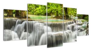 Obraz lesných vodopádov (Obraz 150x70cm)