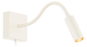 Nástenná lampa Ojos, krémová, lampa na čítanie, nastaviteľná, 33 cm, G9