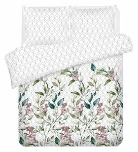 Súprava posteľnej bielizne z bavlneného saténu so vzorom listov MANA BOTANIC 160 x 200 cm