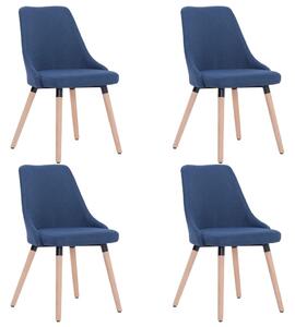Jedálenské stoličky 4 ks modré látkové
