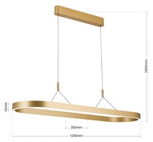 Závesné svetlo Carrara LED, matné zlaté, výškovo nastaviteľné, CCT