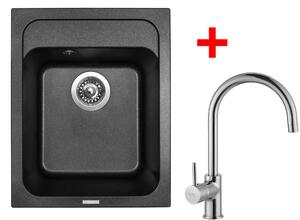 Set Sinks CLASSIC 400 Metalblack + VITALIA Chróm