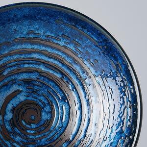 Modrá keramická servírovacia misa Mij Copper Swirl, ø 25 cm