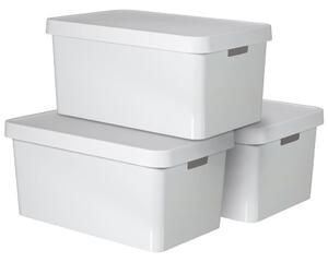 Curver Úložné boxy s poklopmi 3 ks 45 l biele 240683 Infinity