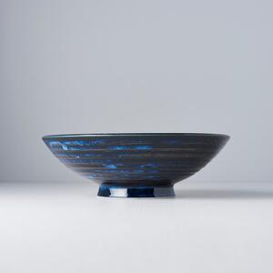 Modrá keramická servírovacia misa Mij Copper Swirl, ø 25 cm