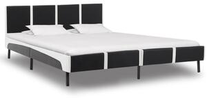 Rám postele čierno-biely umelá koža 180x200 cm
