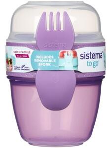 SISTEMA Krabička na jogurt a müsli, 2 komory+lžíce, SISTEMA, mix barev Farba škatuliek SISTEMA: Modrá