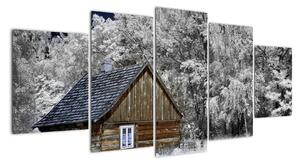 Chaloupka v zime, obrazy (Obraz 150x70cm)