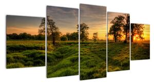 Západ slnka v krajine, obrazy (Obraz 150x70cm)