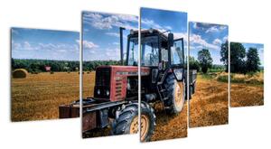 Obraz traktora v poli (Obraz 150x70cm)