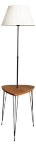 Stojacia lampa v bielo-prírodnej farbe s textilným tienidlom (výška 147 cm) – Opviq lights