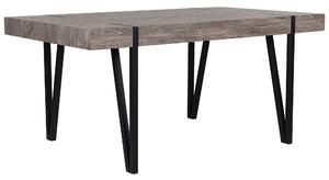Jedálenský stôl tmavé drevo MDF doska čierne kovové nohy 150 x 90 cm obdĺžnikový moderný industriálny štýl