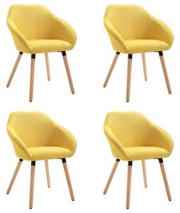Jedálenské stoličky 4 ks žlté látkové