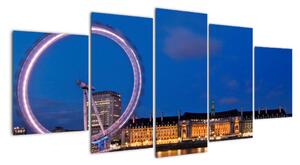 Londýnske oko v noci - obraz (Obraz 150x70cm)
