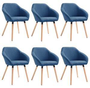 Jedálenské stoličky 6 ks modrá látkové