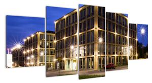Osvetlené budovy - obraz (Obraz 150x70cm)