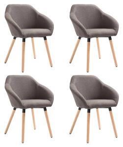 Jedálenské stoličky 4 ks sivo-hnedé látkové