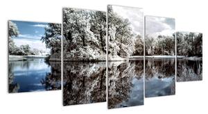 Zimná krajina - obrazy (Obraz 150x70cm)