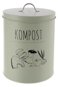 Zeller Present Plechová nádoba na kompost s filtrom, kompostér na bio odpad, GREENISH mätový