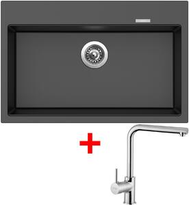 Set Sinks MAXIMO 780 Metalblack + ELKA Chróm