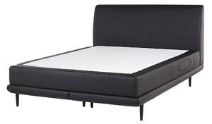 Kontinentálna posteľ 140x200 cm čierna eko koža pružinový matrac vrchný matrac