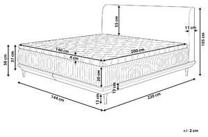 Kontinentálna posteľ 140x200 cm čierna eko koža pružinový matrac vrchný matrac
