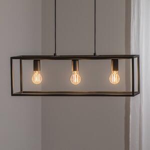 Závesná lampa Valeria, čierna, oceľ, 3 svetlá