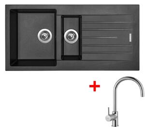 Set Sinks PERFECTO 1000.1 Metalblack + VITALIA Chróm