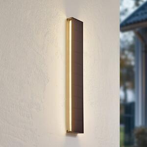 Lindby LED solárne nástenné svietidlo Laarni, stmievateľné, IP54, čierne