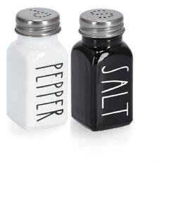 Zeller Present Soľnička a korenička, súprava, BLACK&WHITE, 2 x 80 ml