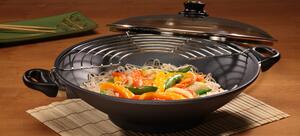 Titánový wok Swiss Titan® ST61136c s priemerom 36 cm s pokrievkou