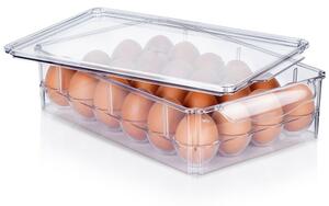 VILDE Úložný box na vajíčka, organizér na 24ks vajec, akryl transparentný