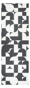 Kuchynský behúň na podlahu čierno-biely geometrický 67x200 cm