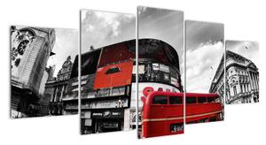 Červený autobus v Londýne - obraz (Obraz 150x70cm)