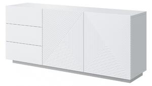 Komoda Asha 167 cm na sokli - biely mat