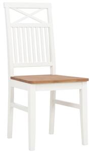 Jedálenské stoličky 6 ks, biele, dubový masív