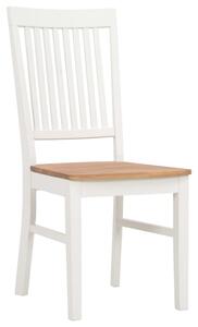 Jedálenské stoličky 4 ks, biele, dubový masív