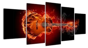 Obraz horiace gitara (Obraz 150x70cm)