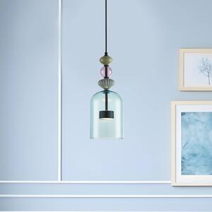 Arte LED závesná lampa, sklenené tienidlo, modrá, Ø 16 cm, 12 W