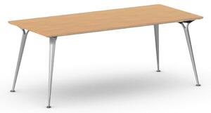 Kancelársky stôl PRIMO ALFA, sivostrieborná podnož, 2000 x 900 mm, buk