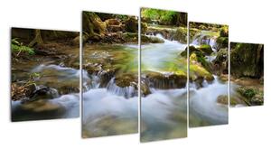 Rieka v lese - obraz (Obraz 150x70cm)