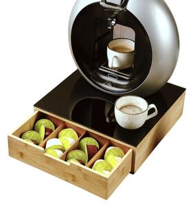 Kesper 58953 Organizér na čaje a kávové kapsule bambus 30 x 10 x 30 cm