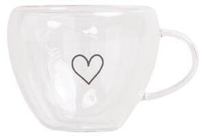 Sklenený hrnček na espresso Heart 50 ml
